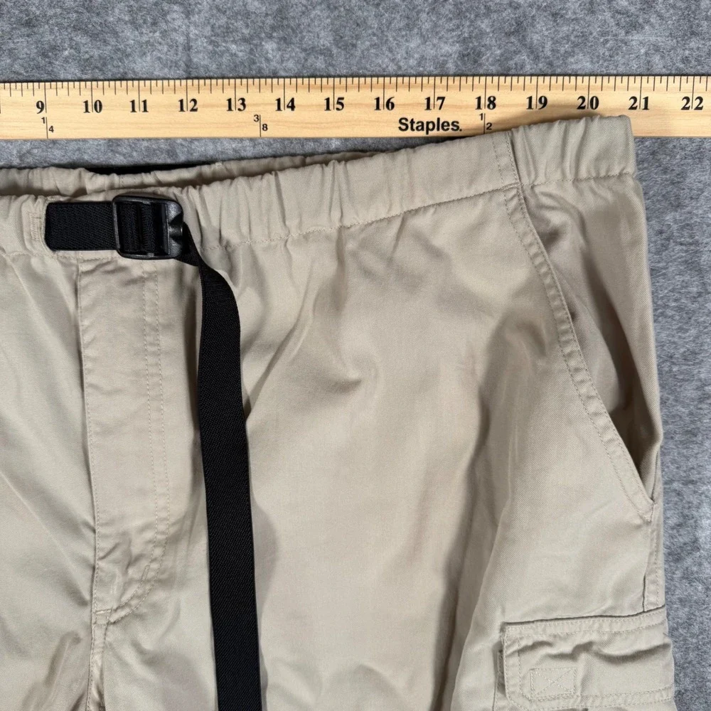 The North Face Hiking Pants Mens XL Tan Nylon‎ Cargo Belted Outdoor Trousers